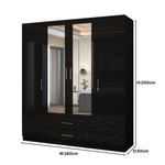 Load image into Gallery viewer, High Gloss 4-Doors Wardrobe with Mirror