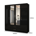 Load image into Gallery viewer, High Gloss 4-Doors Wardrobe with Mirror