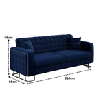 Load image into Gallery viewer, Plush Velvet Sofa BED with Metal Legs