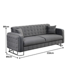 Load image into Gallery viewer, Plush Velvet Sofa BED with Metal Legs
