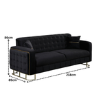 Load image into Gallery viewer, Plush Velvet Sofa BED with Metal Legs