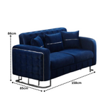 Load image into Gallery viewer, Plush Velvet Sofa BED with Metal Legs