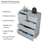 Load image into Gallery viewer, 5 Drawers-High Gloss chest of Drawers