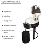 Load image into Gallery viewer, Modern Round Marble Dressing Table