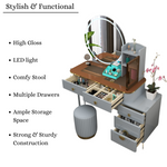 Load image into Gallery viewer, Modern Dressing Table with LED Mirror
