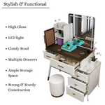 Load image into Gallery viewer, High Gloss Dressing Table with Mirror