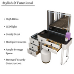 Load image into Gallery viewer, High Gloss Dressing Table with Drawers