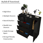 Load image into Gallery viewer, 5-Drawers High Gloss Chest of Drawer with Side Hanging Cabinet