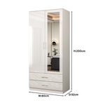 Load image into Gallery viewer, 2-Doors High Gloss Wardrobe with Drawers