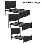 Load image into Gallery viewer, Metal Bed Frame with Tufted Diamond Upholstery