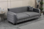 Load image into Gallery viewer, Plush Velvet Sofa BED with Metal Legs