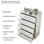 Load image into Gallery viewer, High Gloss 5-Pull-Out Storage Chest of Drawers
