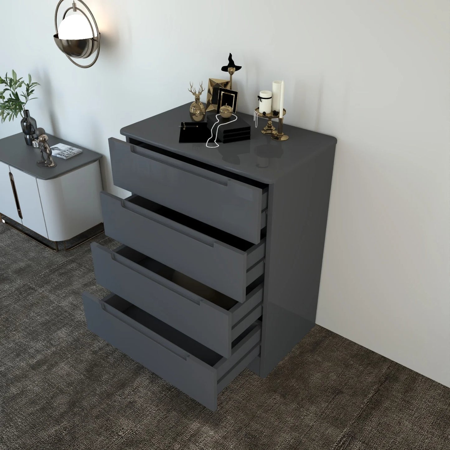Astoria 4 Drawers Chest DarkGray