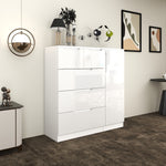 Load image into Gallery viewer, 5-Drawers High Gloss Chest of Drawer with Side Hanging Cabinet