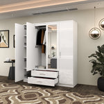 Load image into Gallery viewer, High Gloss 4-Doors Wardrobe with Mirror