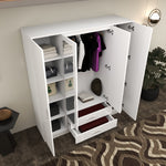 Load image into Gallery viewer, High Gloss 4-Doors Wardrobe with Mirror