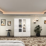 Load image into Gallery viewer, High Gloss 4-Doors Wardrobe with Mirror