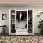 Load image into Gallery viewer, High Gloss 4-Doors Wardrobe with Mirror