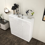 Load image into Gallery viewer, 5-Drawers High Gloss Chest of Drawer with Side Hanging Cabinet