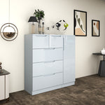 Load image into Gallery viewer, 5-Drawers High Gloss Chest of Drawer with Side Hanging Cabinet