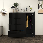 Load image into Gallery viewer, 5-Drawers High Gloss Chest of Drawer with Side Hanging Cabinet