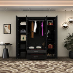 Load image into Gallery viewer, High Gloss 4-Doors Wardrobe with Mirror