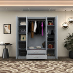 Load image into Gallery viewer, High Gloss 4-Doors Wardrobe with Mirror