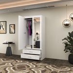 Load image into Gallery viewer, 2-Doors High Gloss Wardrobe with Drawers