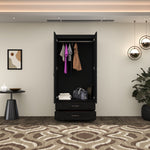 Load image into Gallery viewer, 2-Doors High Gloss Wardrobe with Drawers