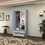 Load image into Gallery viewer, 2-Doors High Gloss Wardrobe with Drawers