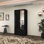 Load image into Gallery viewer, 2-Doors High Gloss Wardrobe with Drawers