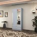 Load image into Gallery viewer, 2-Doors High Gloss Wardrobe with Drawers