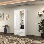 Load image into Gallery viewer, 2-Doors High Gloss Wardrobe with Drawers
