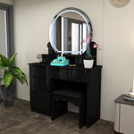 Load image into Gallery viewer, High Gloss Dressing Table with LED Mirror & Stool