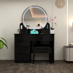 Load image into Gallery viewer, High Gloss Dressing Table with LED Mirror & Stool