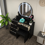 Load image into Gallery viewer, High Gloss Dressing Table with LED Mirror & Stool