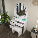 Load image into Gallery viewer, Modern Dressing Table with LED Oval Mirror