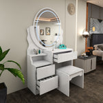 Load image into Gallery viewer, Modern Dressing Table with LED Oval Mirror