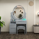 Load image into Gallery viewer, Modern Dressing Table with LED Oval Mirror