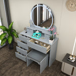 Load image into Gallery viewer, High Gloss Dressing Table with LED Mirror & Stool