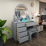 Load image into Gallery viewer, High Gloss Dressing Table with LED Mirror & Stool