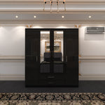 Load image into Gallery viewer, High Gloss 4-Doors Wardrobe with Mirror