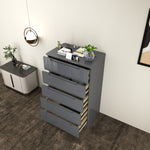 Load image into Gallery viewer, High Gloss 5-Pull-Out Storage Chest of Drawers