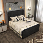 Load image into Gallery viewer, Metal Bed Frame with Diamond Stitching