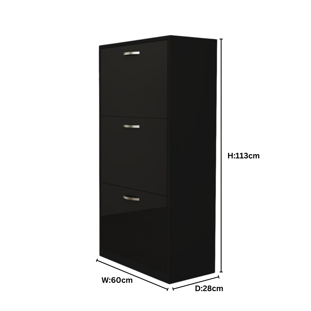 3 Tier High Gloss Shoes Cabinet