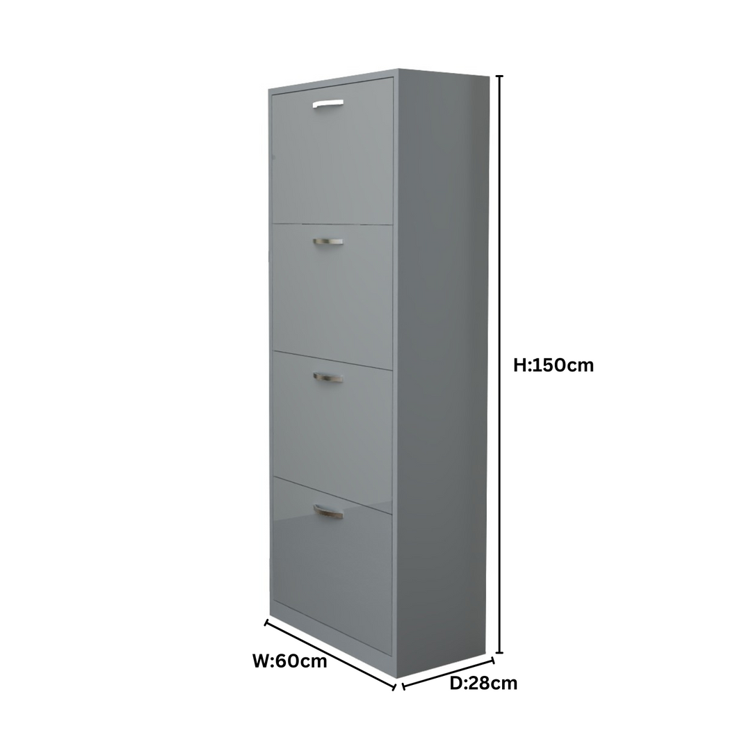 4 Tier High Gloss Shoes Cabinet