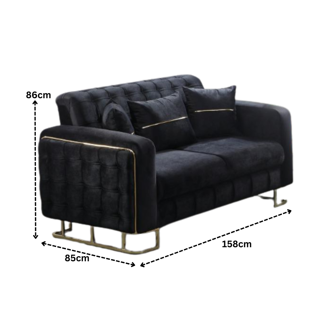 Plush Velvet Sofa BED with Metal Legs