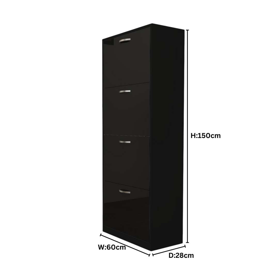 4 Tier High Gloss Shoes Cabinet
