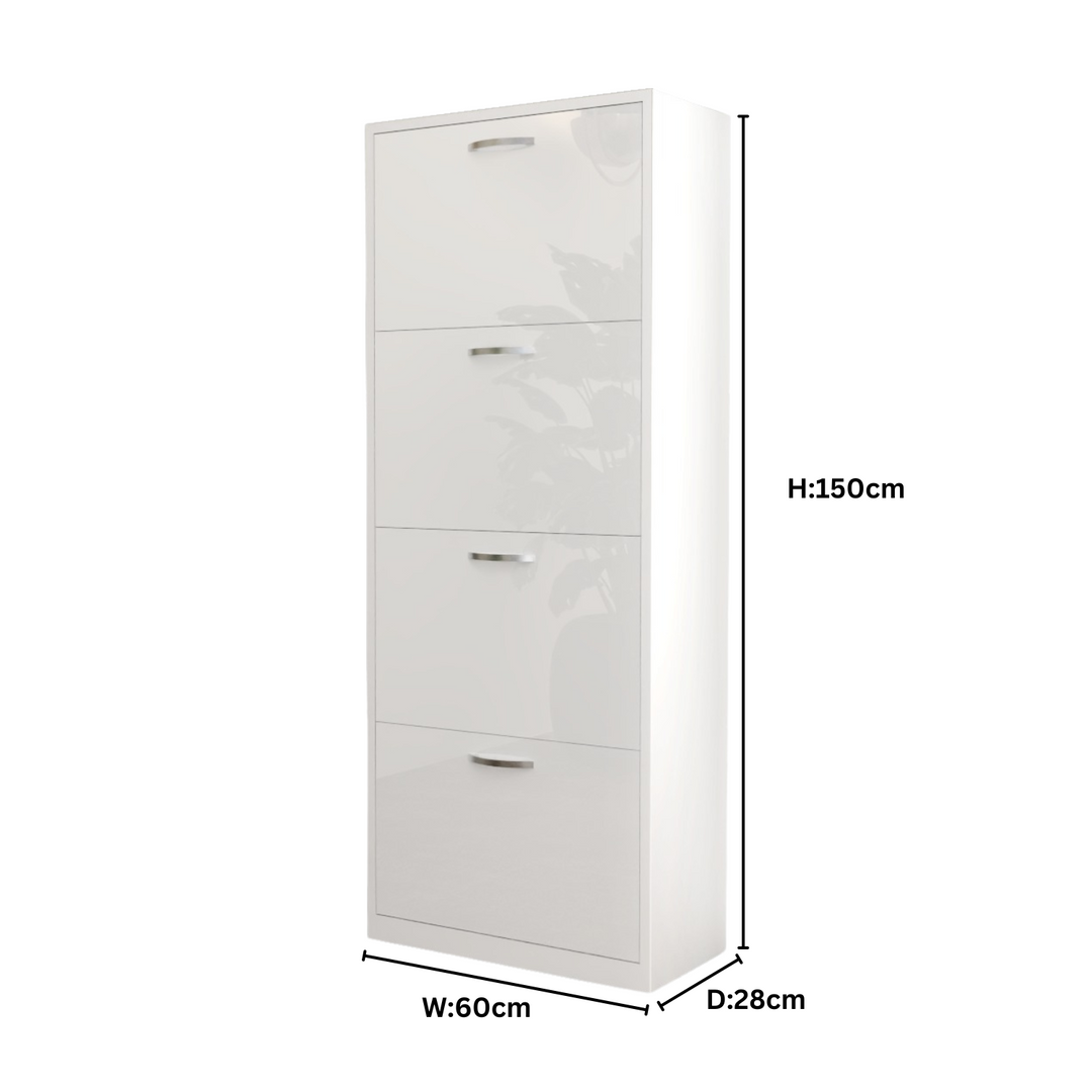 4 Tier High Gloss Shoes Cabinet