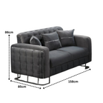 Load image into Gallery viewer, Plush Velvet Sofa BED with Metal Legs
